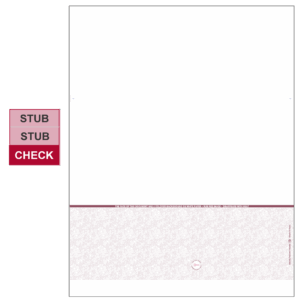 Tru600 Bottom Burgundy High Security Blank Laser Check - 2560R
