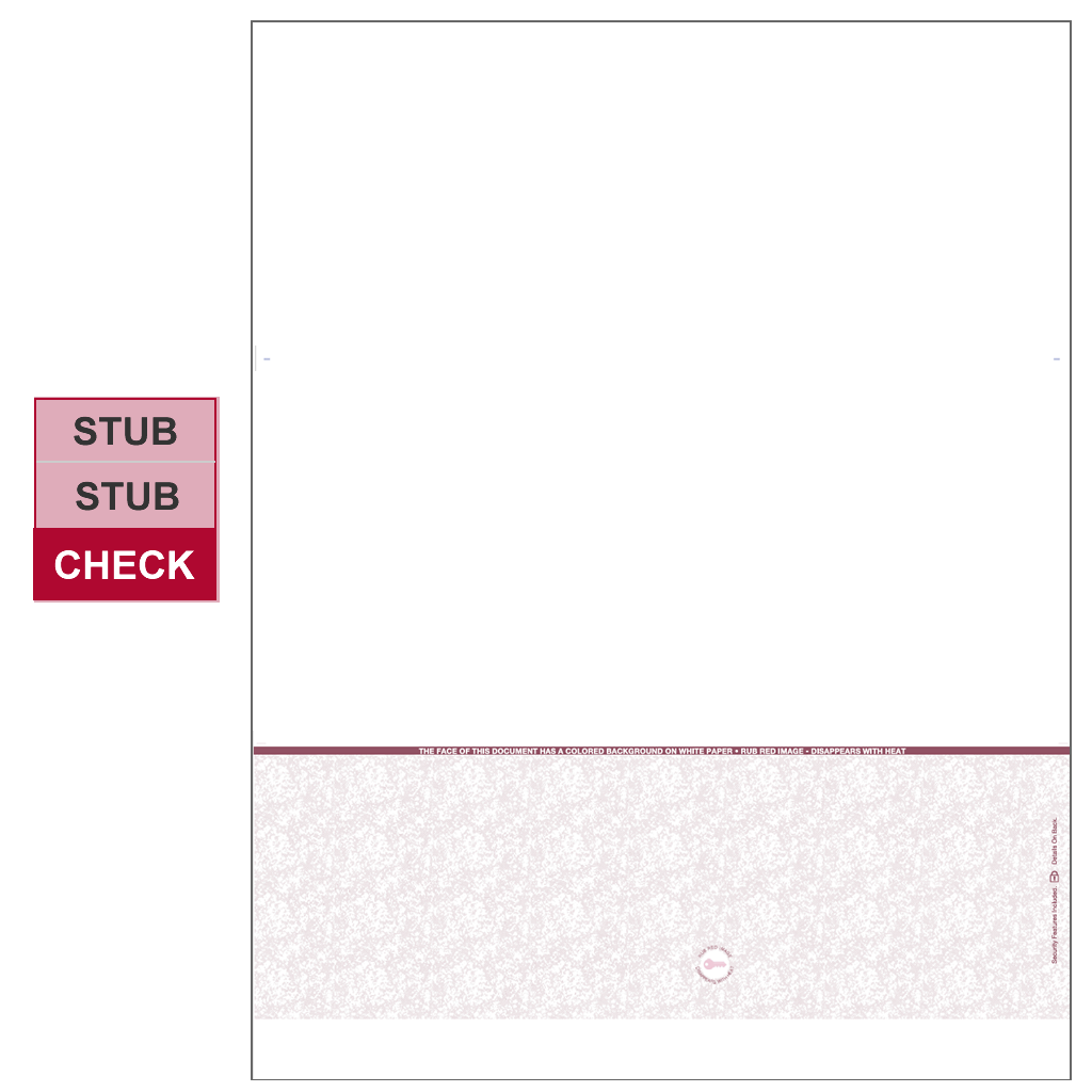 Tru600 Bottom Burgundy High Security Blank Laser Check – 2560R