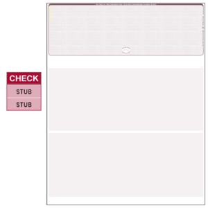 Tru800 Top Burgundy High Security Blank Laser Check - 2580R