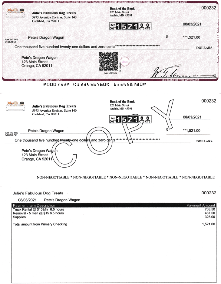 TruPrint Blank check stock after