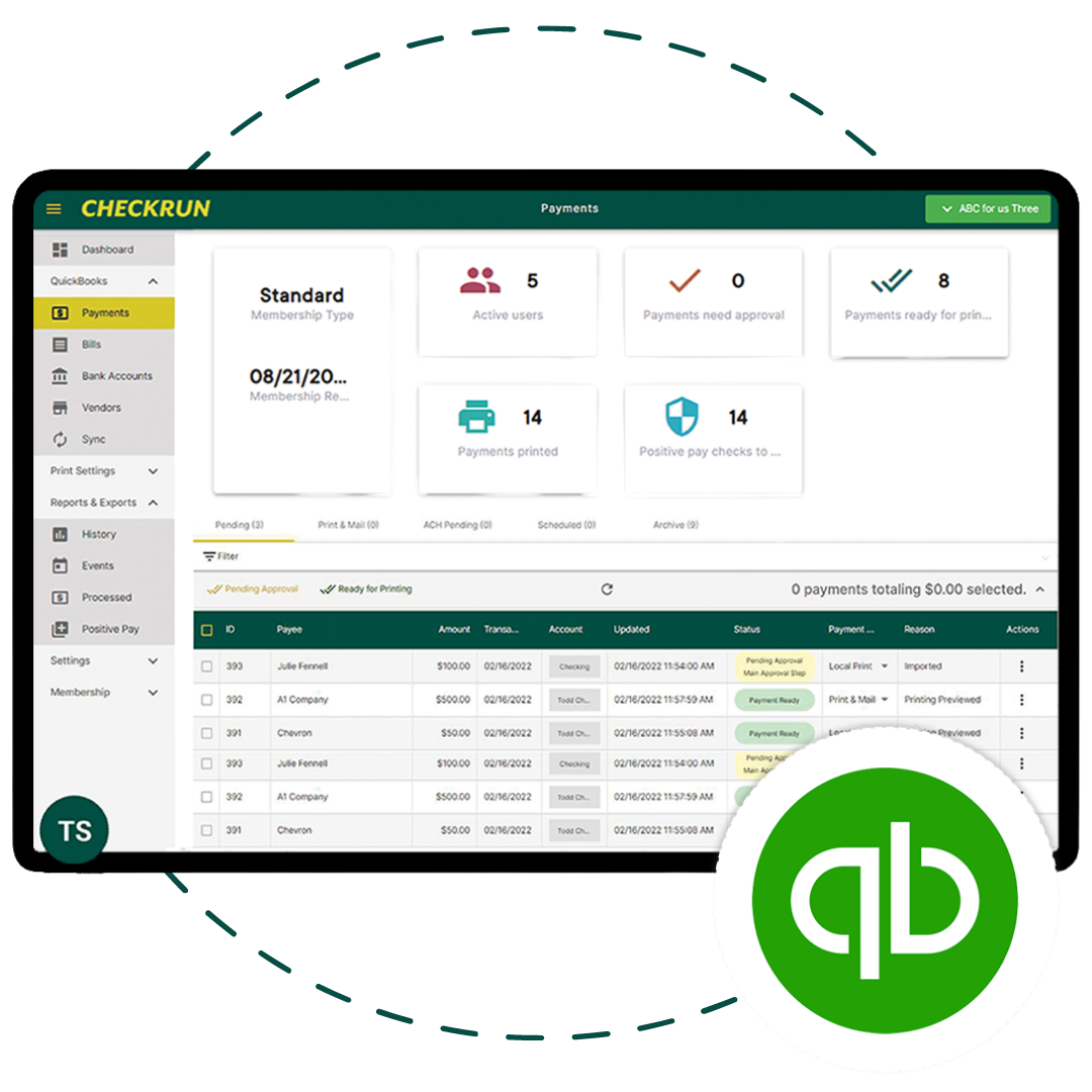 Sync QuickBooks Online with Checkrun