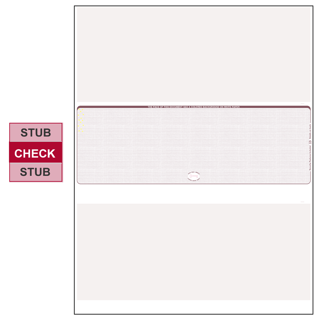 Tru500 High Security Laser Middle Check Burgundy - 2550R