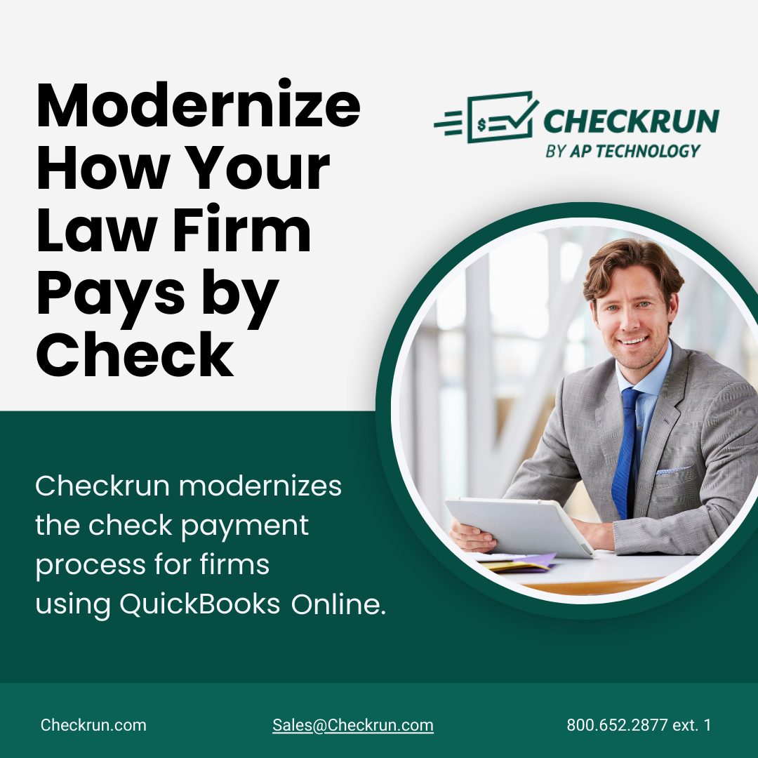 Checkrun and QuickBooks Online two-way sync for all payments.
