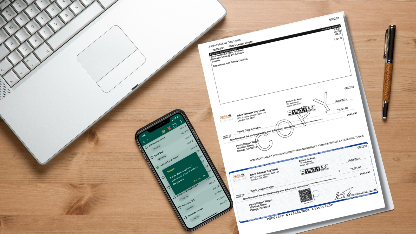 Checkrun and QuickBooks Online two-way sync for all payments.