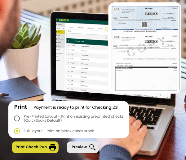 business check printing, online check printing with checkrun