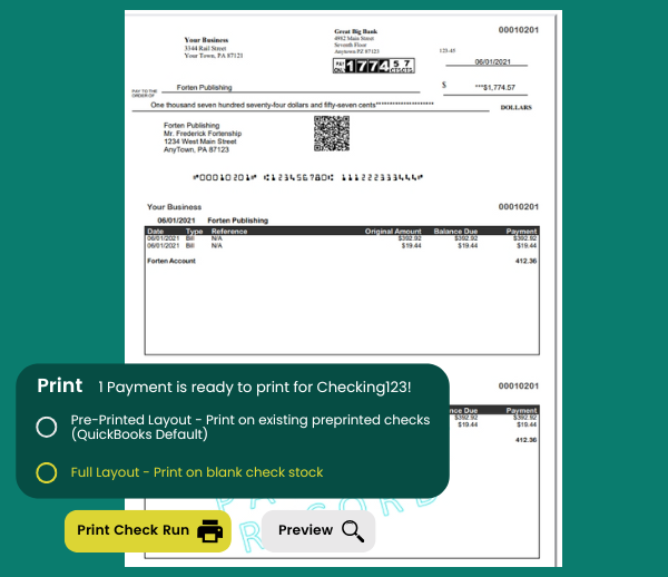 print checks online instantly with check's check printing software