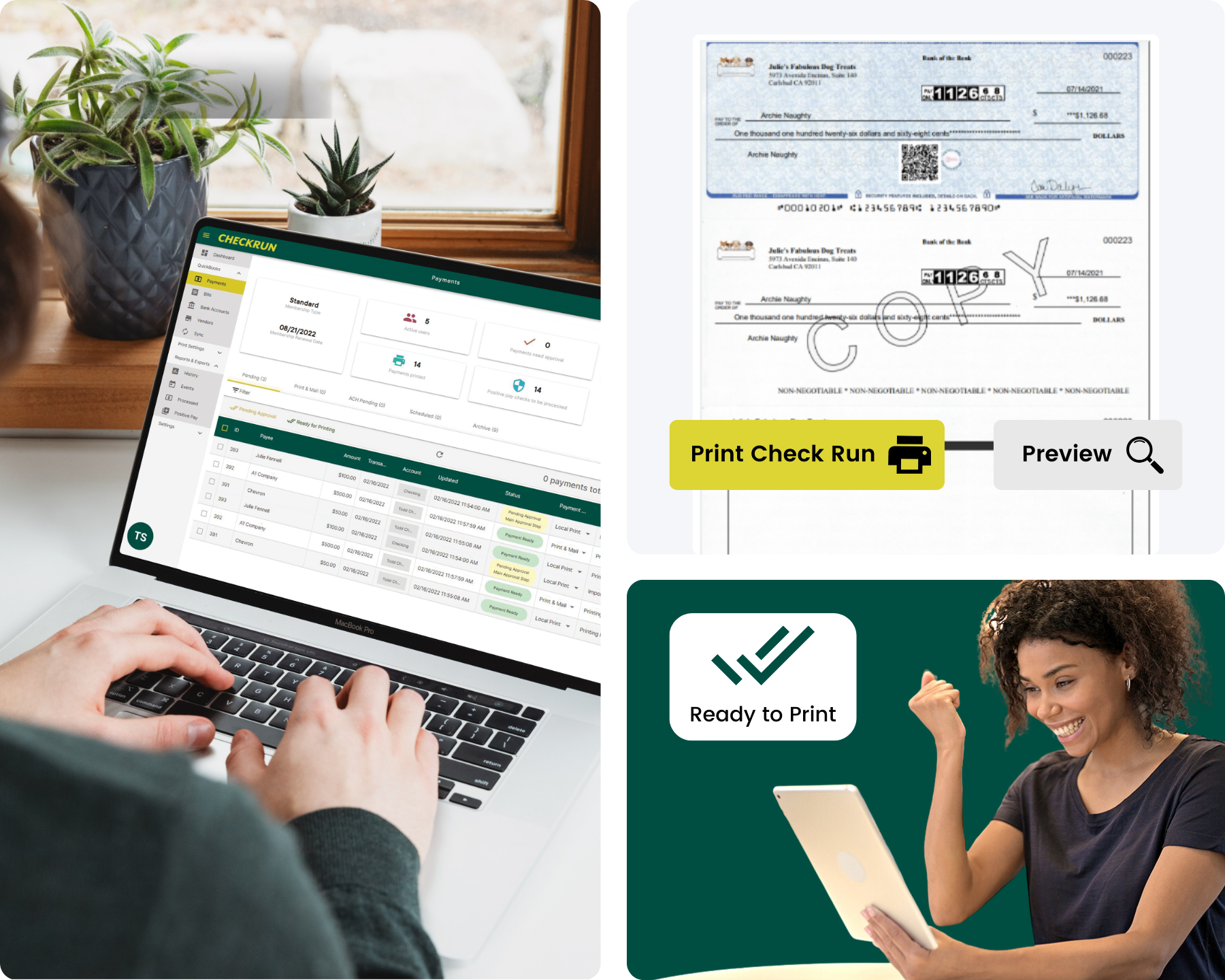 print checks online faster with checkrun.