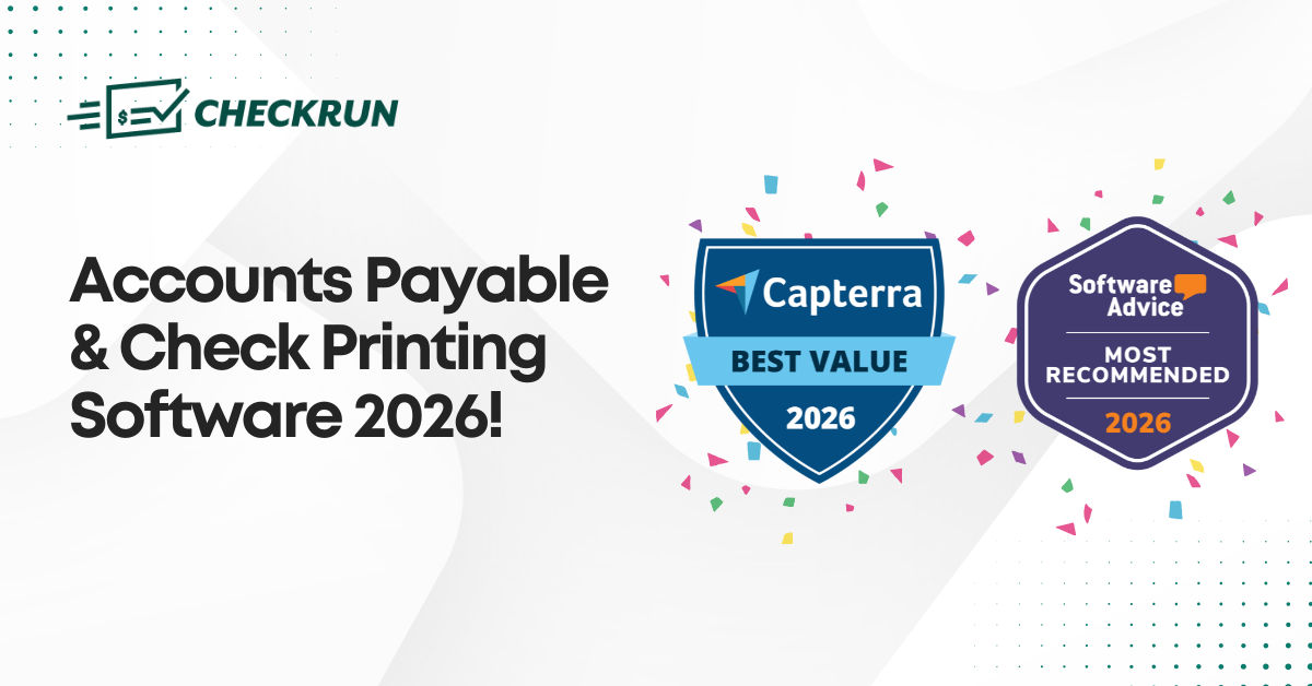 Checkrun earns 2026 top honors from Capterra and Software Advice for delivering secure, cost-effective check printing and payment automation for QuickBooks Online users.